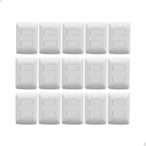 Imagem de Kit 15 Interruptor Duplo 4X2 Embutir Branco Aria Tramontina
