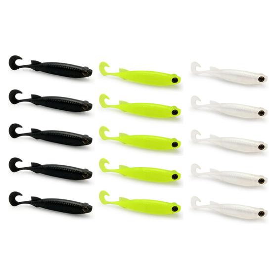 Imagem de Kit 15 Iscas Artificiais Para Pesca Monster 3X E-Shad 12cm