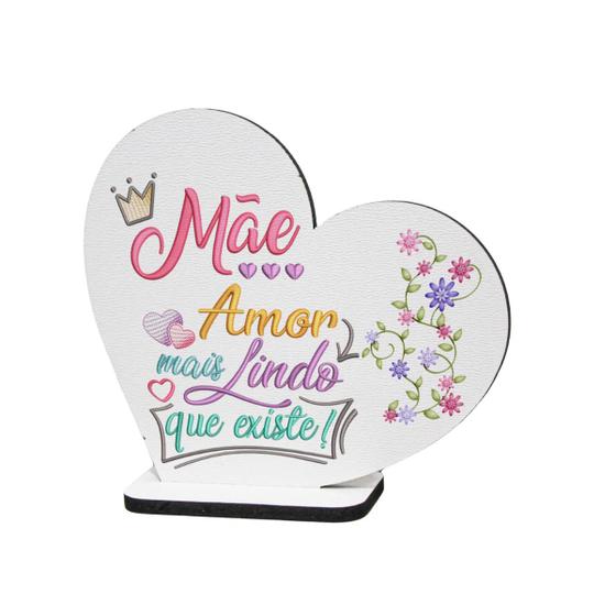 Imagem de Kit 15 Lembranças Mães Mdf Coração Mãe Amor Mais Lindo que Existe 8cmx8,7cm