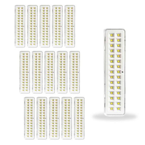 Imagem de Kit 15 Luminária De Emergência Autônoma De Leds 30l 2w Elgin