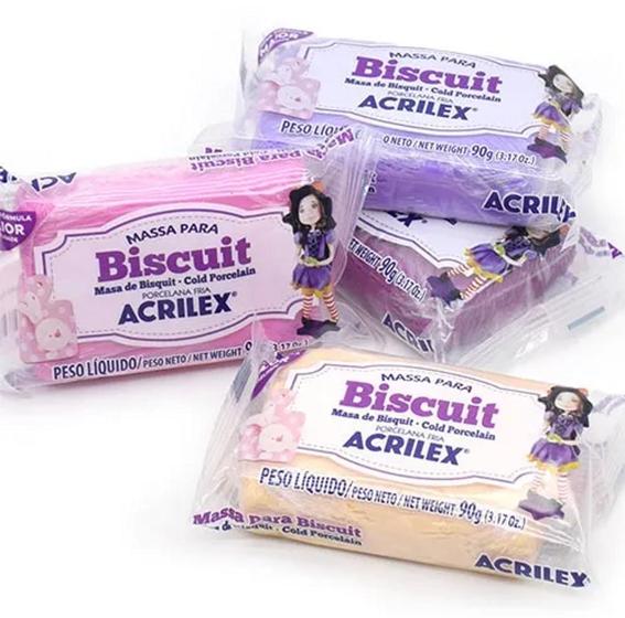 Imagem de Kit 15 Massa De Biscuit Acrilex 90g Colorida - Escolha As Cores