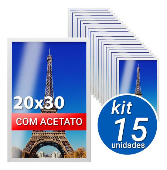 Kit 15 Molduras A4 20X30 Brancas Com Acetato Envio 24h Menor preço em Kit 15 Molduras A4 20X30 Brancas Com Acetato Envio 24h