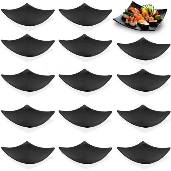 Kit 15 Pratos 15 Cm Quadrado Concavo Preto para Sushi em Melamina / Plastico Utilgoods Menor preço em Kit 15 Pratos 15 Cm Quadrado Concavo Preto para Sushi em Melamina / Plastico Utilgoods