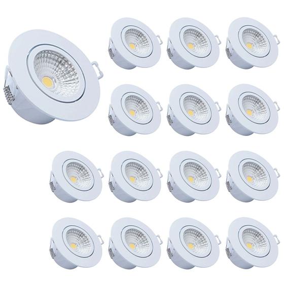 Imagem de Kit 15 Spot Led Embutir 3w Redondo 6500k Branco Frio Avant