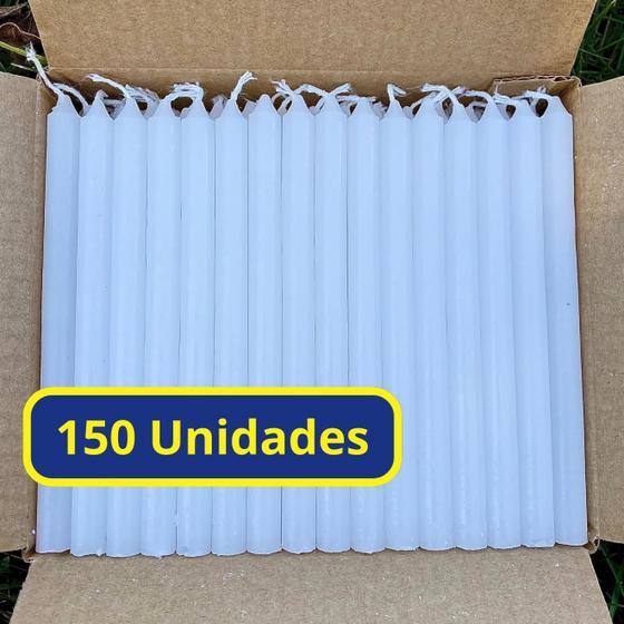 Kit 150 Vela Palito Branca 16cm Atacado Parafina Pura