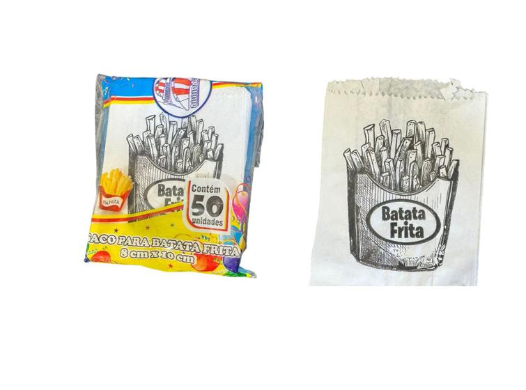 Imagem de Kit 1500un Saco Saquinho P/ Batata Frita guloseimas 8x10cm