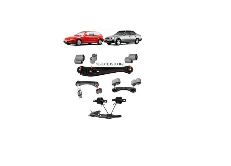 Imagem de Kit 16 Bucha Suspensão Traseira Honda Civic 1992/2000