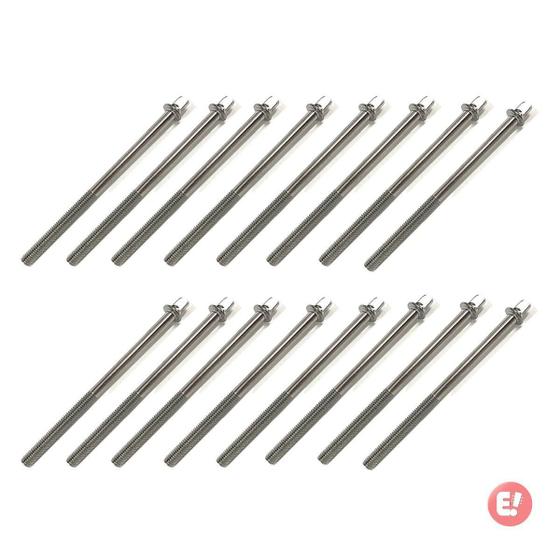 Imagem de Kit 16 Parafuso Afinação De Bateria 110Mm X 5Mm 7/32