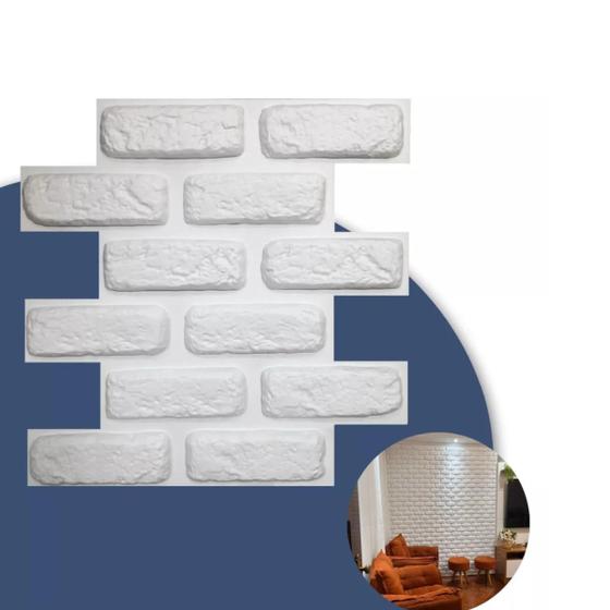 Imagem de Kit 16 Placas Pvc Decoração Tijolinho Revestimento Flexivel Sacada Azulejo Parede Tijolo Interna
