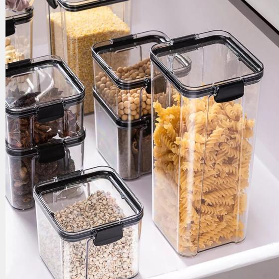 Imagem de Kit 16 Potes Herméticos Porta Mantimentos Com Trava Quadrado