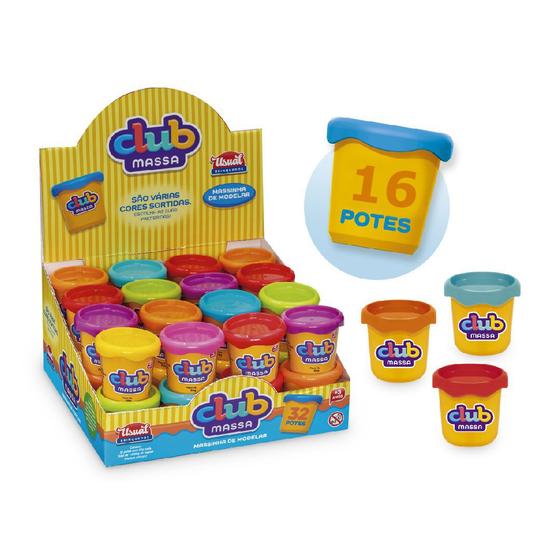 Imagem de Kit 16 Potes Massinha de Modelar c/ Fragrâncias Várias Cores