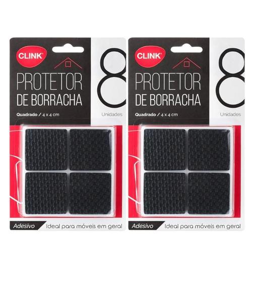 Imagem de Kit 16 Protetores Borracha Pé Moveis Piso Resistente Clink