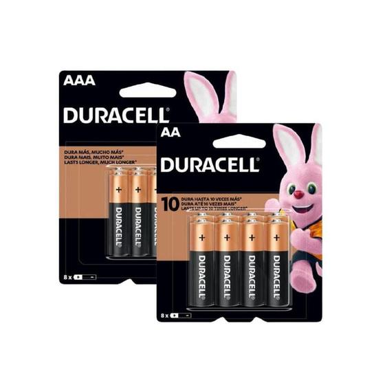 Kit 16 Unidades De Pilha Alcalina AAA Palito - Duracell Menor preço em Kit 16 Unidades De Pilha Alcalina AAA Palito - Duracell