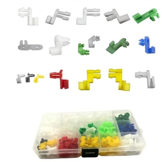 Imagem de Kit 160 Grampos Presilhas Clips Fixadores Forros Porta Carro