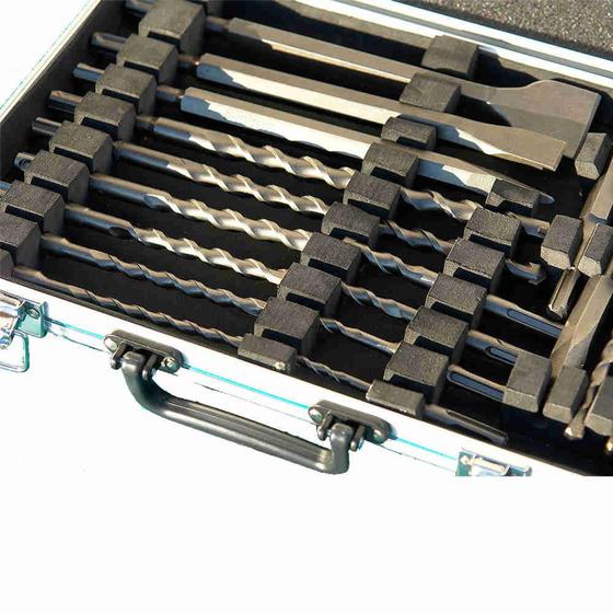Kit 17 Pç Ponteiras Talhadeiras e Brocas SDS PLUS - Makita Menor preço em Kit 17 Pç Ponteiras Talhadeiras e Brocas SDS PLUS - Makita