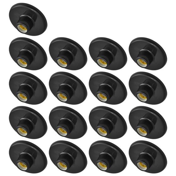 Imagem de Kit 17 Plafons para Lâmpada de Teto 100w Autovolt Bocal E27 Redondo Compacto Discreto Pronto para Instalação