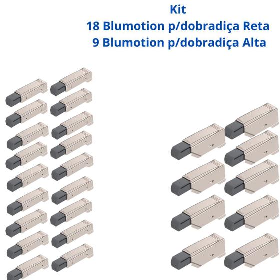Imagem de Kit 18 Blumotion p/Reta 973a0500 + 9 Blumotion p/curva BLUM