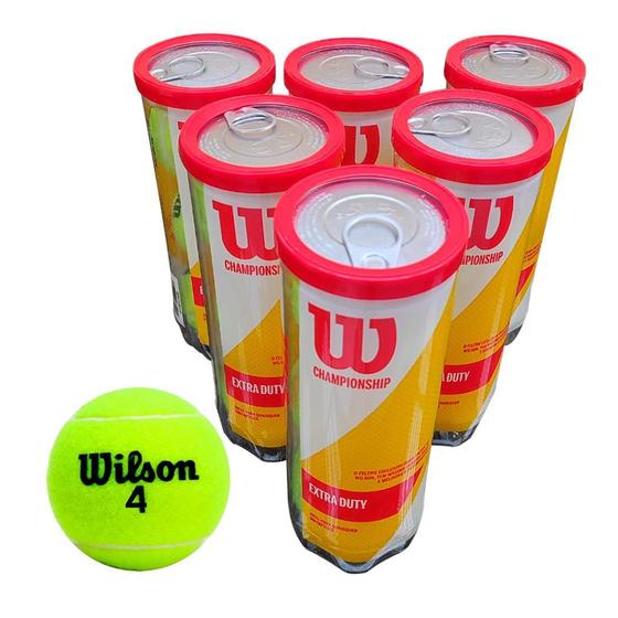 Imagem de Kit 18 Bola De Tênis Wilson Championship