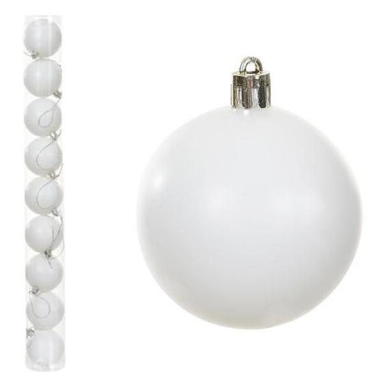 Imagem de Kit 18 Bolas Natal Fosca Branco 6Cm Pendente Enfeite Árvore