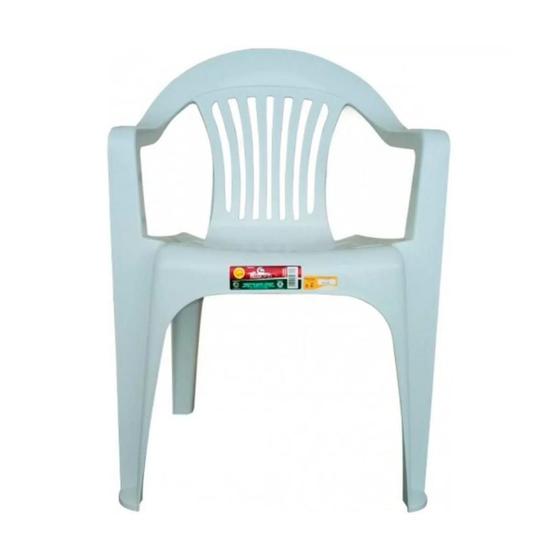 Imagem de Kit 18 Cadeira Plástica Poltrona Branca Carga Máxima 182kg