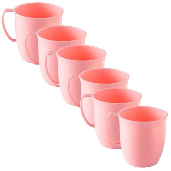 Imagem de Kit 18 Caneca De Plástico Reforçado Livre Bpa 300Ml Rosa