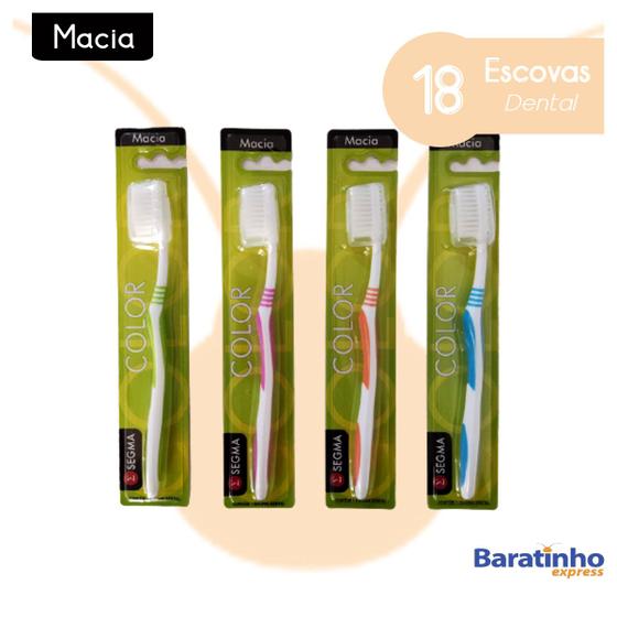 Imagem de Kit 18 Escova Dental Dupla Macia Ação C/ Protetor De Cerdas