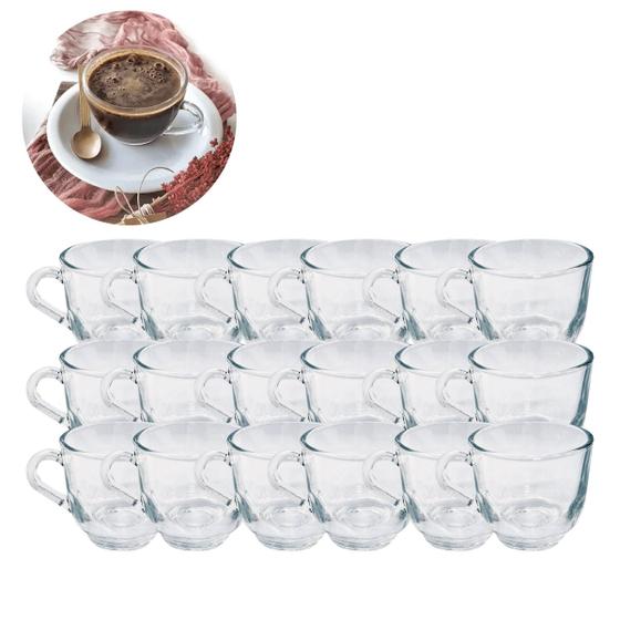 Imagem de Kit 18 Melhores Xicaras De Cafe/ Cha 150ML Vidro Transparente