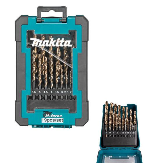 Imagem de Kit 19 Brocas Metal Aço Rapido M-Force D-67583 Makita