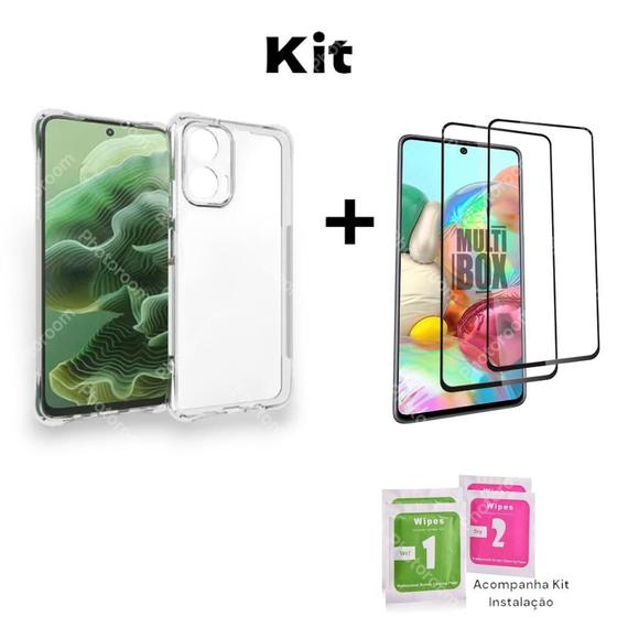 Imagem de Kit 1UN Capa Anti Impactos + 2UN Película De Vidro Temperado Para Moto G35 G55 G85