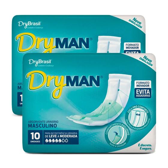 Imagem de Kit 2 Absorvente Masculino Dry Man 10 Unidades Cada