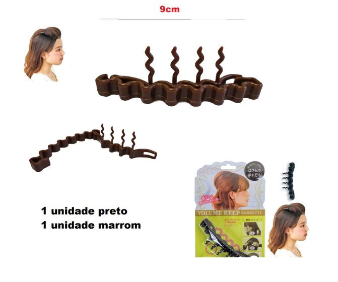 Imagem de Kit 2 Acessórios Pente Volume para Cabelo preto e marrom