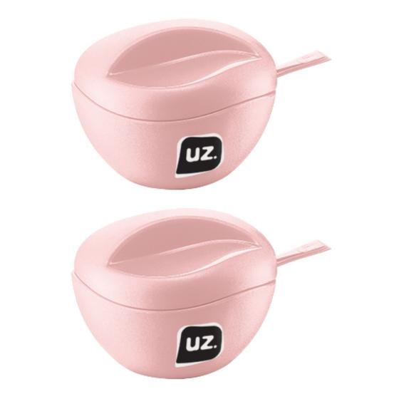 Imagem de Kit 2 Açucareiros Rosa com Colher Plastica Cozinha Gourmet