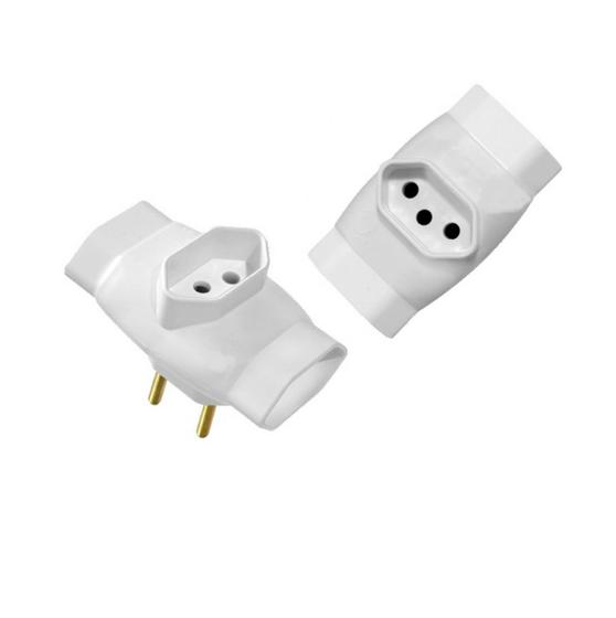 Kit 2 Adaptador Tomada Benjamin Plug T 3 Entradas 3 Pinos 2P 10A Universal Menor preço em Kit 2 Adaptador Tomada Benjamin Plug T 3 Entradas 3 Pinos 2P 10A Universal