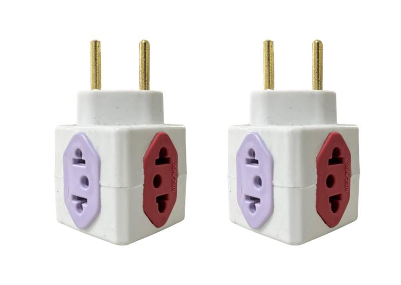 Imagem de Kit 2 Adaptadores De Tomada Cubo Beijamin Plug Aparelhos