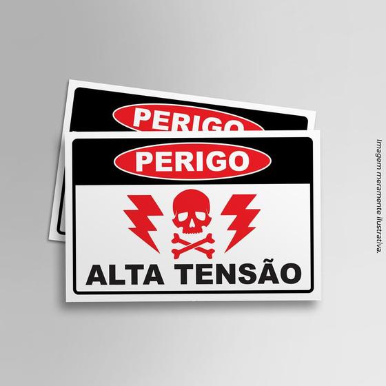 Imagem de Kit 2 Adesivos de Sinalização Perigo Alta Tensão 20X30cm