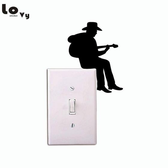 Imagem de Kit 2 Adesivos Interruptor Infantil Musica Cowboy Violão