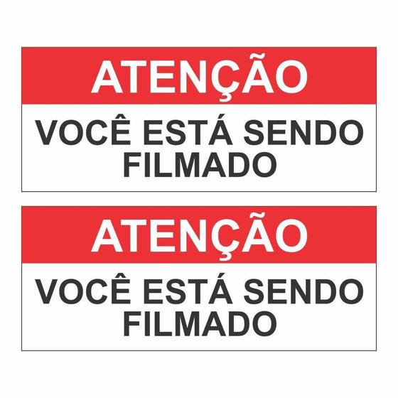 Imagem de Kit 2 Adesivos Você Está Sendo Filmado