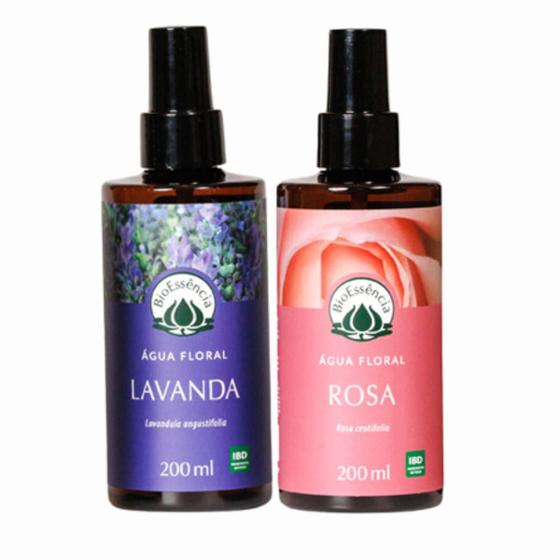 Imagem de Kit 2 Água Floral Lavanda e Rosas Hidrolato Bioessencia 200ml