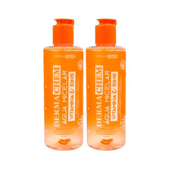 Imagem de Kit 2 Água Micelar Demaquilante Vitamina C Dermachem 250ml