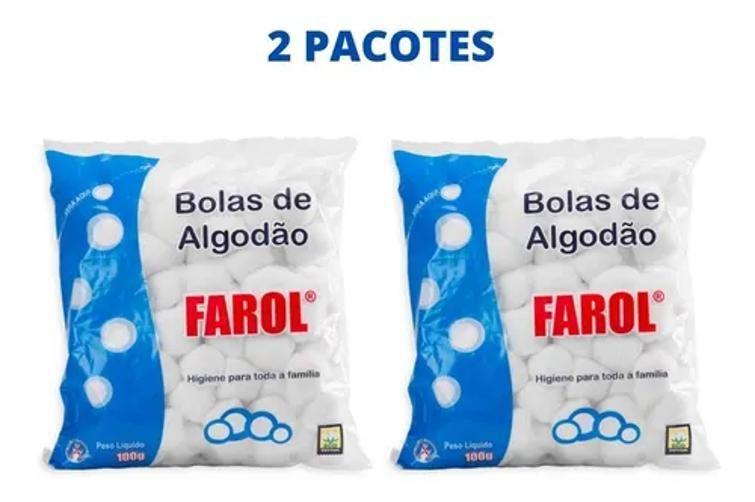 Imagem de Kit 2 Algodão Bola Remoção De Esmalte E Maquiagem 100G Farol