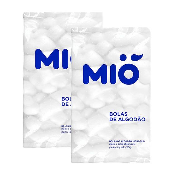 Imagem de Kit 2 Algodão Mió Bola Hidrófilo 95g