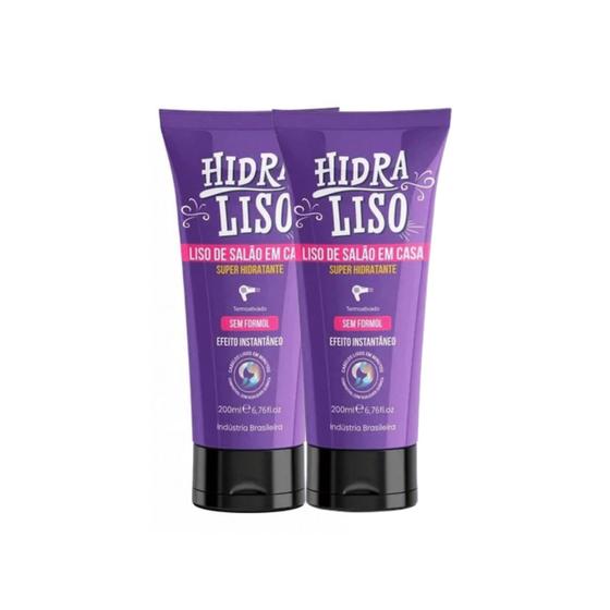 Imagem de Kit 2 Alisante De Chuveiro Progressiva Hidra Liso 200ml