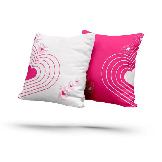 Imagem de Kit 2 Almofadas Com Enchimento Dupla Coração Pink
