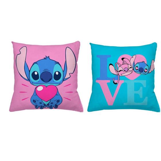 Imagem de Kit 2 Almofadas Personagem Lilo Stitch Decorativas Cheias