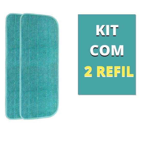 Imagem de Kit 2 Almofadas Refil Microfibra Vassoura Mop Spray Esfregão Boni