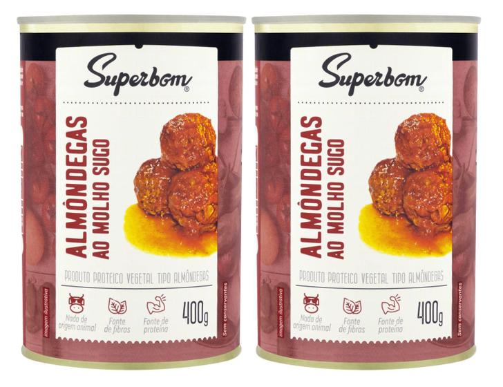 Imagem de kit 2 Almôndegas Veganas Ao Molho Sugo 400g - Superbom