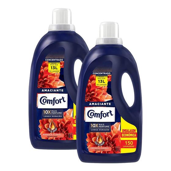 Kit 2 Amaciantes Concentrados Comfort Energia Floral 3L Menor preço em Kit 2 Amaciantes Concentrados Comfort Energia Floral 3L
