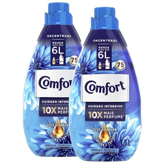 Kit 2 Amaciantes de Roupa Comfort Concentrado Intensivo Intense 1,5l Menor preço em Kit 2 Amaciantes de Roupa Comfort Concentrado Intensivo Intense 1,5l