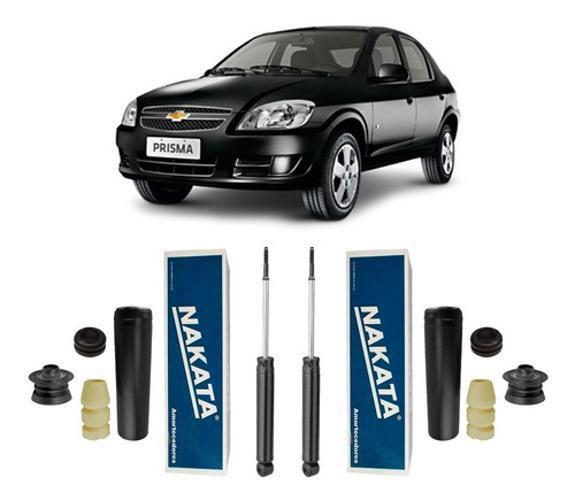 Imagem de Kit 2 Amortecedores Kit Coxim Traseiro Prisma 2009 2010 2011