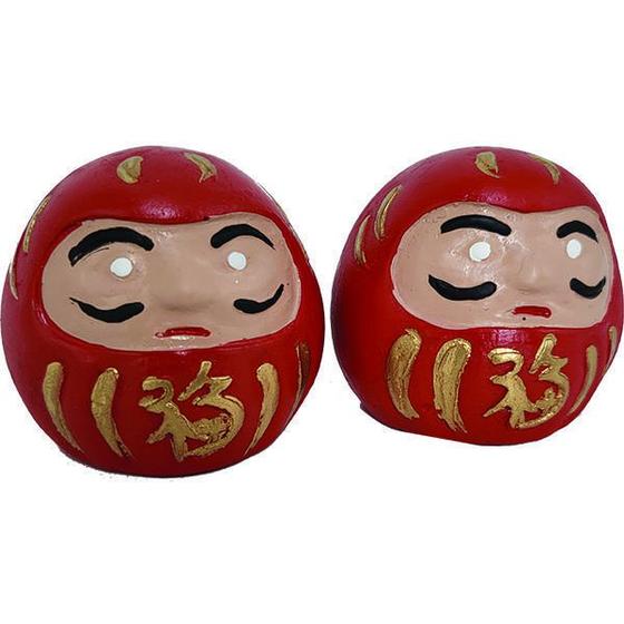 Imagem de Kit 2 Amuletos Daruma 10523 Em Resina 5,5Cm